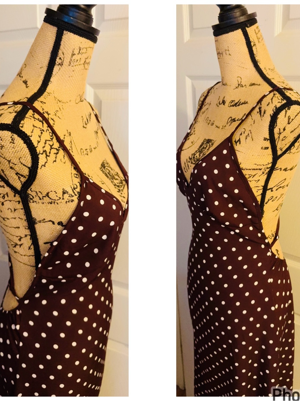 Zara Brown Polka Dot Slip Dress S NWOT - Picture 6 of 13
